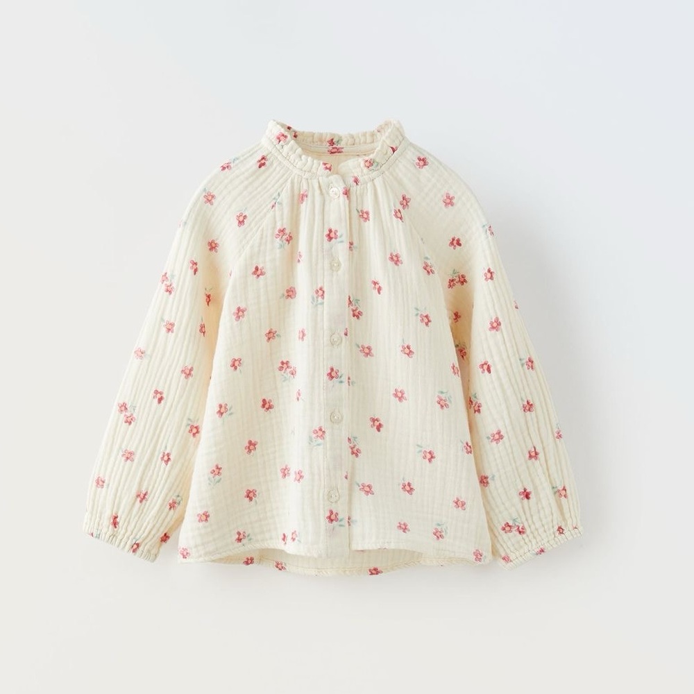 Zara Pink Floral Print Top size 9-12 months